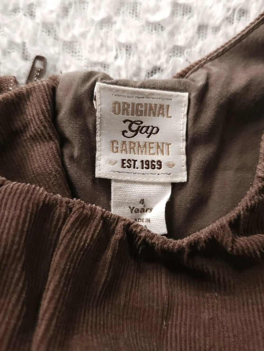 Y2k Gap Girls Mini Corduroy Ruffle Dress Size 4 Years